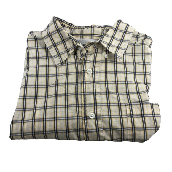 WRANGLER HERO YELLOW PLAID SHORT SLEEVE BUTTON DOWN SHIRT MENS LARGE - Picture 3 of 4